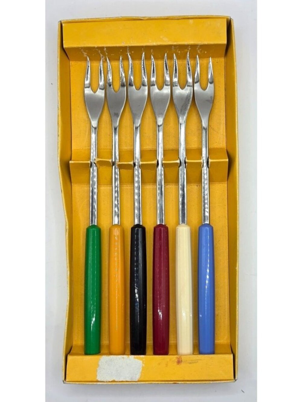 Vtg Wengerinox Switzerland Stainless Steel Cocktail Forks Set Of 6 Multicolor